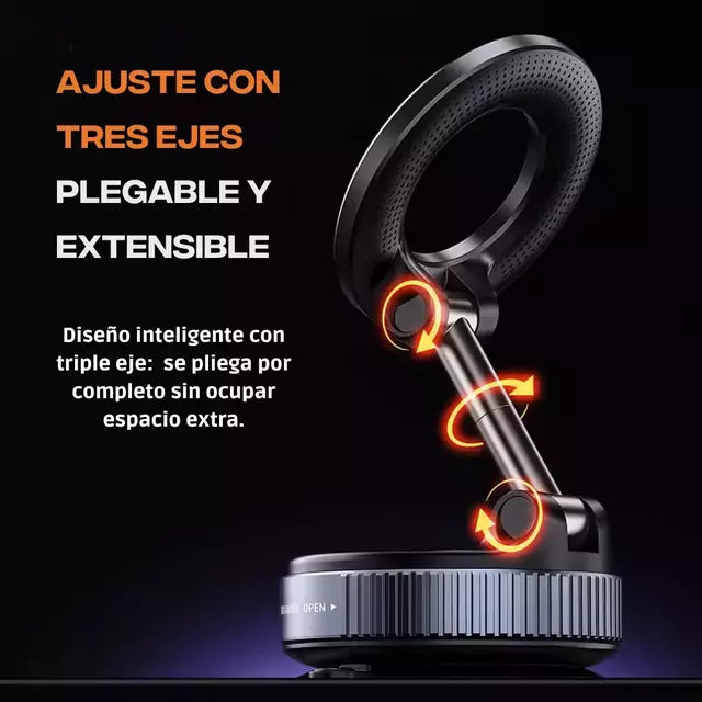 MagLock® | Soporte Magnético 360° con Ventosa de Vacío Ultra Firme