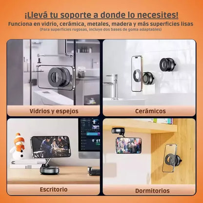 MagLock® | Soporte Magnético 360° con Ventosa de Vacío Ultra Firme