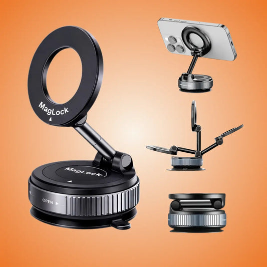 MagLock® | Soporte Magnético 360° con Ventosa de Vacío Ultra Firme